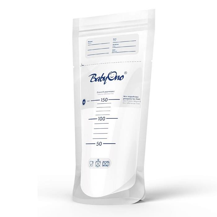Maisiņi mātes piena uzglabāšanai un saldēšanai Babyono 150ml 20gab.