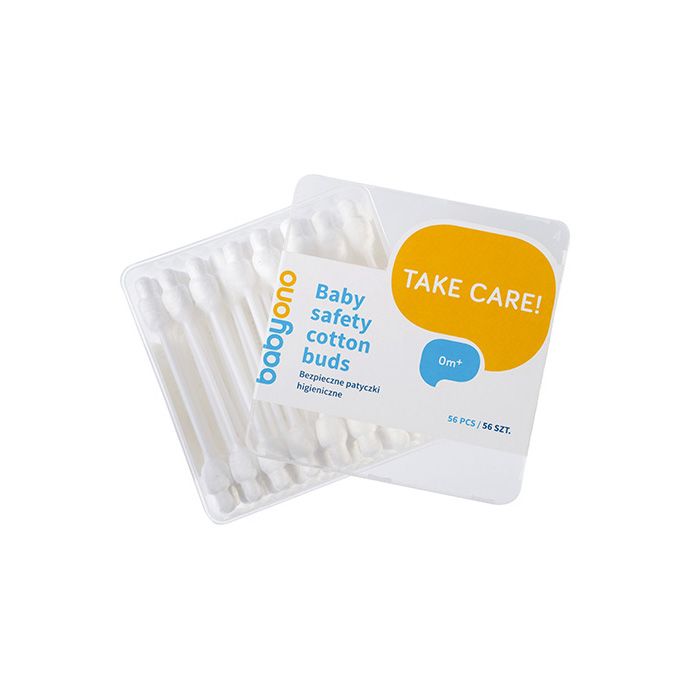Kosmētiskie vates kociņi BabyOno 56gab. kastītē