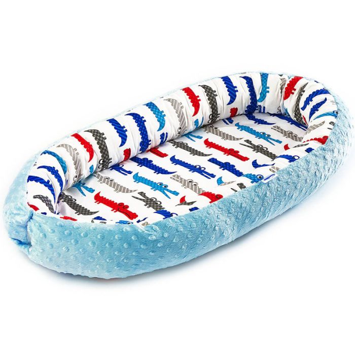 Mazuļa kokons ligzdiņa "Krokodīli" zilā krāsā