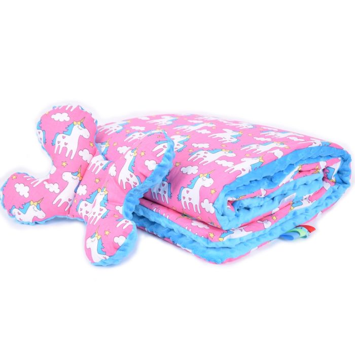 Komplekts "Pink Ponny" pleds 100x75cm un spilvens "tauriņš"