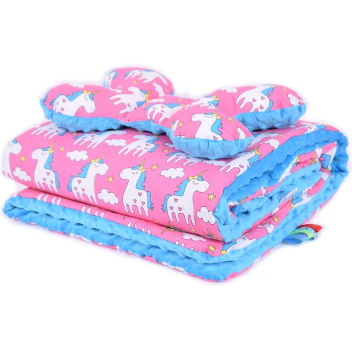 Komplekts "Pink Ponny" pleds 100x75cm un spilvens "tauriņš"