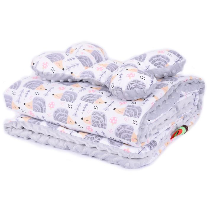 Komplekts "Hedgehog" pleds 100x75cm un spilvens "tauriņš"