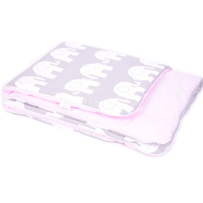 Komplekts ratiņiem "Elephants" sega 60x75cm un spilvens 35x25cm