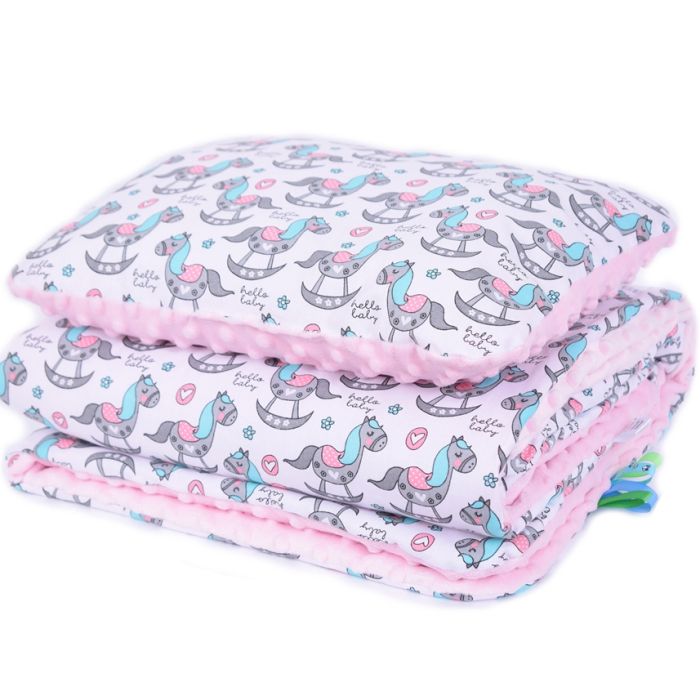 Komplekts "Hello Baby" pleds 100x75cm un spilvens 30x40cm