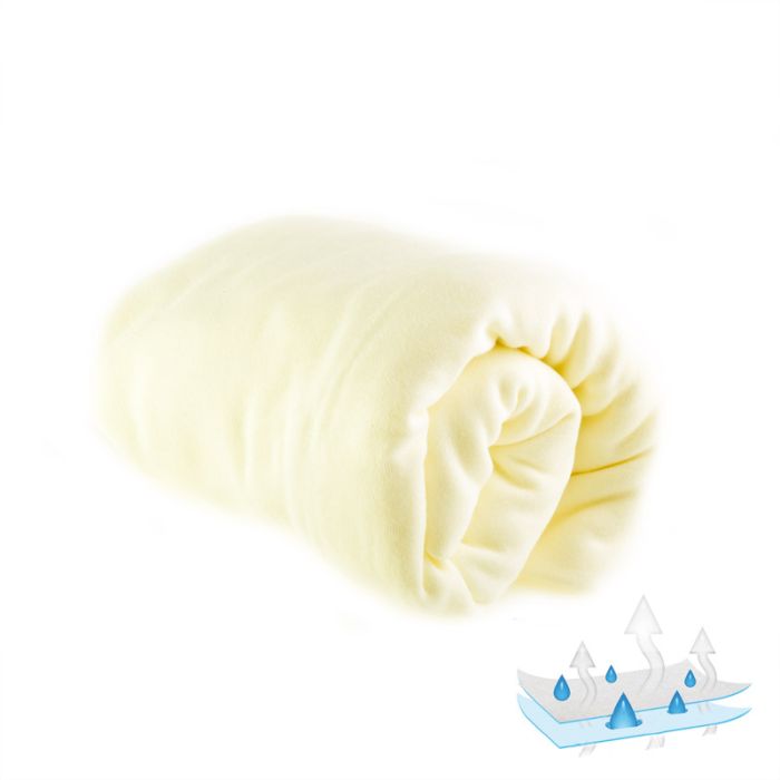 Ūdensnecaurlaidīgs palags ar gumiju, dzeltens "Jersey" 