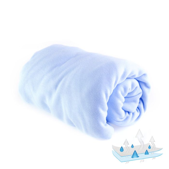 Ūdensnecaurlaidīgs palags ar gumiju, zils "Jersey" 