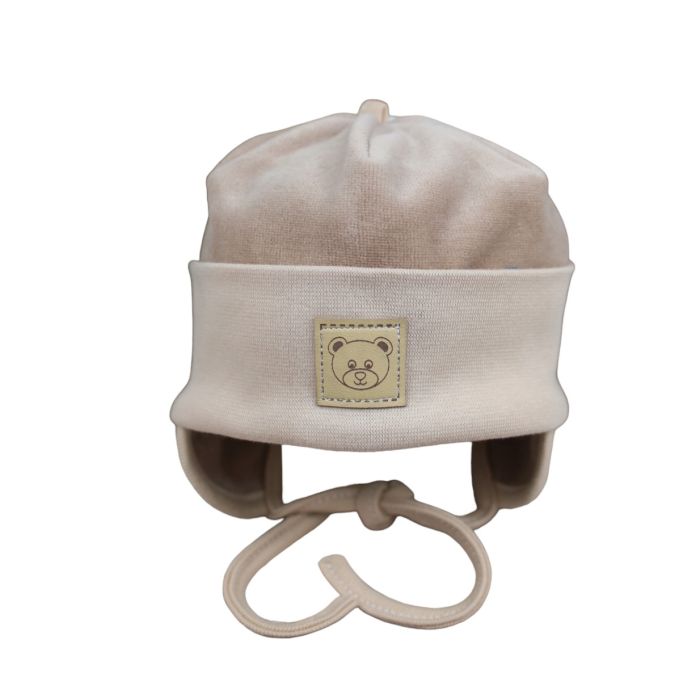 Zīdaiņu cepurīte "Velour" - Beige