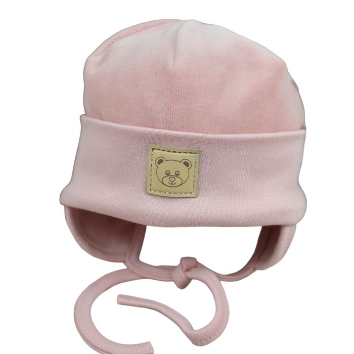 Zīdaiņu cepurīte "Velour" - Powder pink