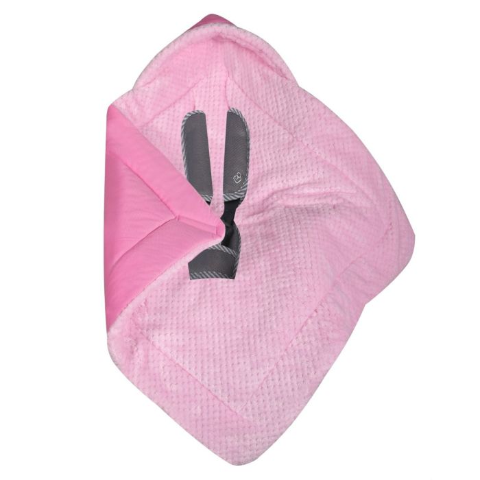 Apsildāms guļammaiss autokrēsliņa "WARM VELVET" 80x80 cm rozā