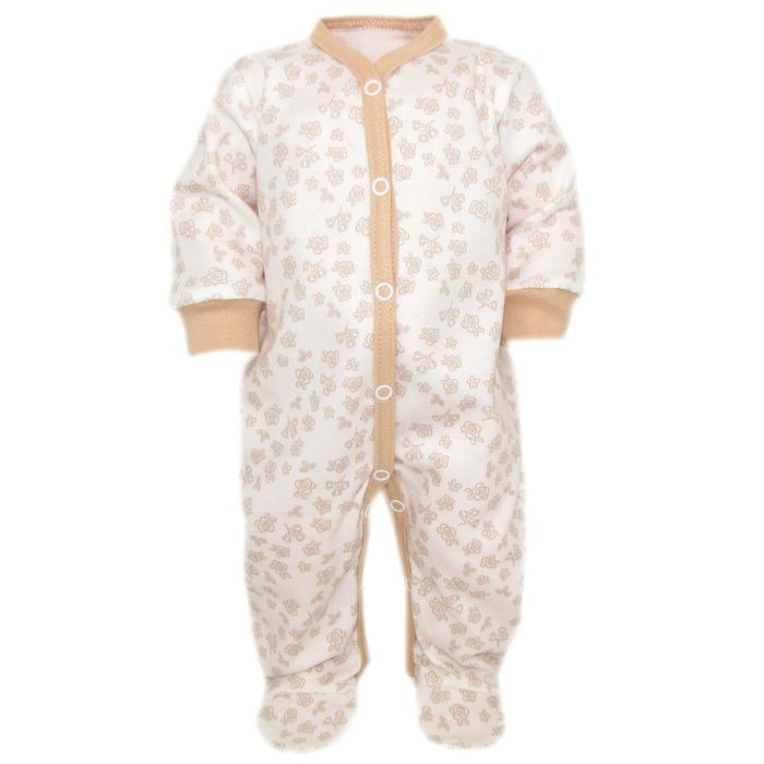 Zīdaiņu kokvilnas rāpulītis ar piedurknēm "Roses bloom" 