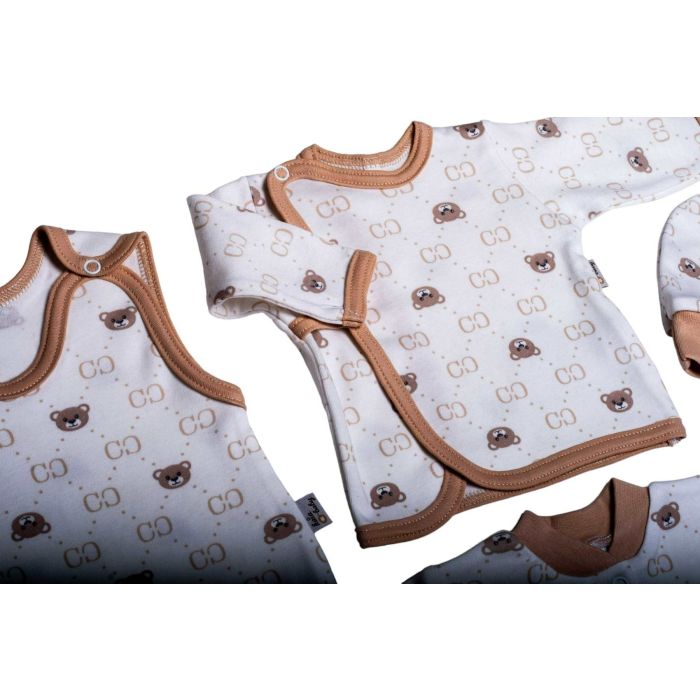 Bērnu komplektiņš no 5 daļam "Bear glamour" balts