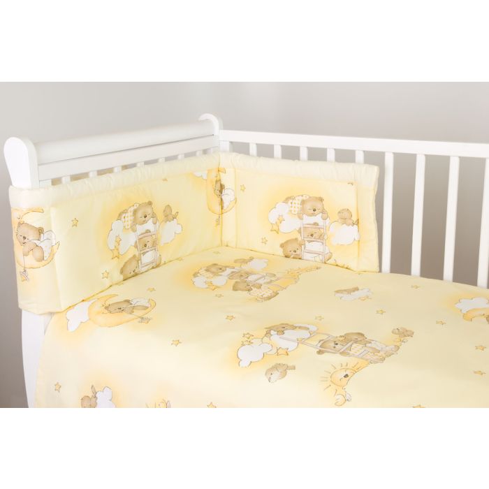 Gultasveļas komplekts ar aizsardzību "Mākonīši" dzeltens