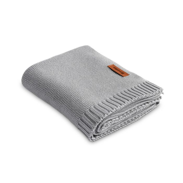 Adīts bambusa viskoze - kokvilnas pleds "Bamboo" 100x80 cm pelēks