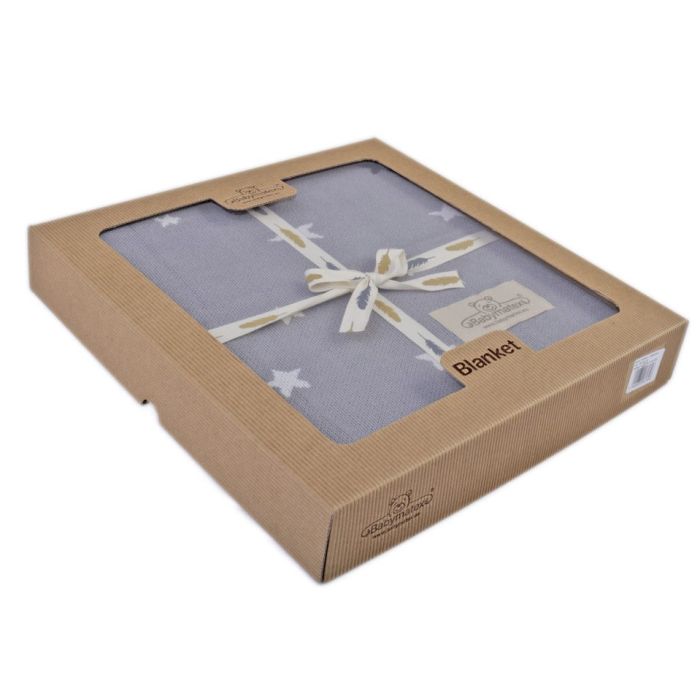 Adīts bambusa sega "Stars" 100x80 cm pelēks 