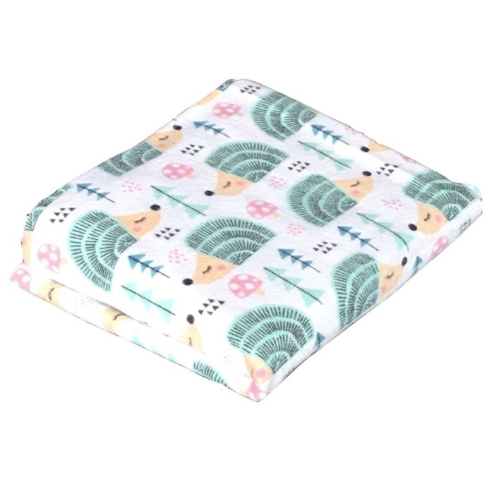 Autiņš flanēļa "Hedgehog" 70x80 cm, ar zīmējumu, 1gb.