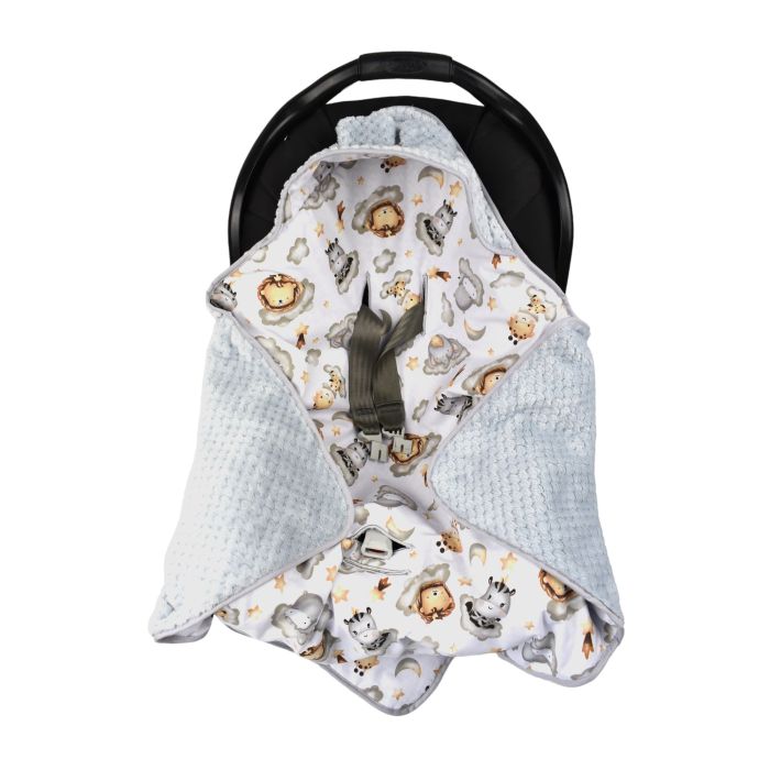 Autokrēsliņa guļammaiss "Keep dreaming" pelēks 80x80cm 