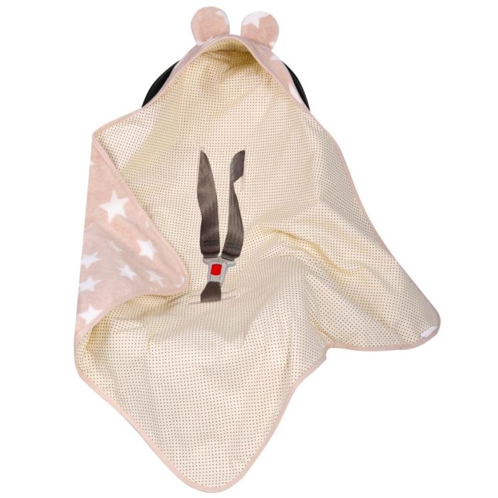 Autosēdeklīša guļammaiss "Stars & Dots" 80x80 cm bēša