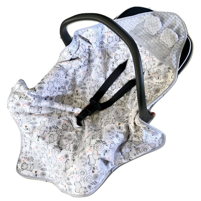 Autosēdeklīša guļammaiss "Forest" 80x80 cm pelēks