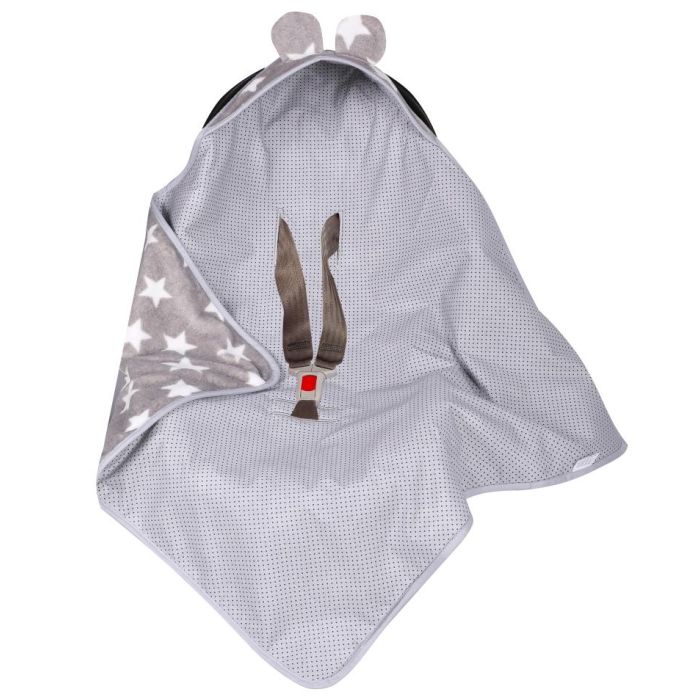 Autosēdeklīša guļammaiss "Stars & Dots" 80x80 cm pelēks