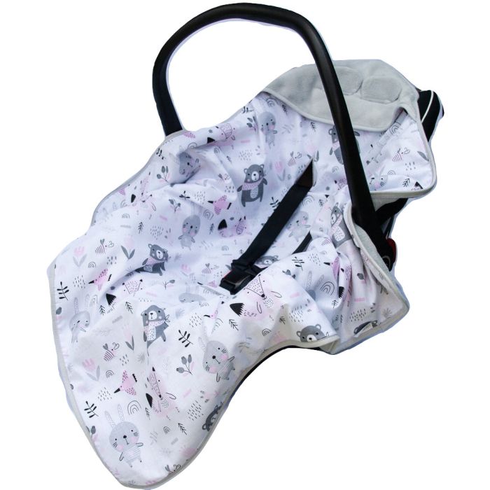 Autosēdeklīša guļammaiss "Forest" 80x80 cm pelēks