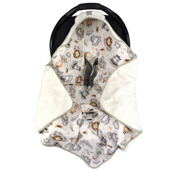 Autokrēsliņa guļammaiss "Keep dreaming" ecru 80x80cm 