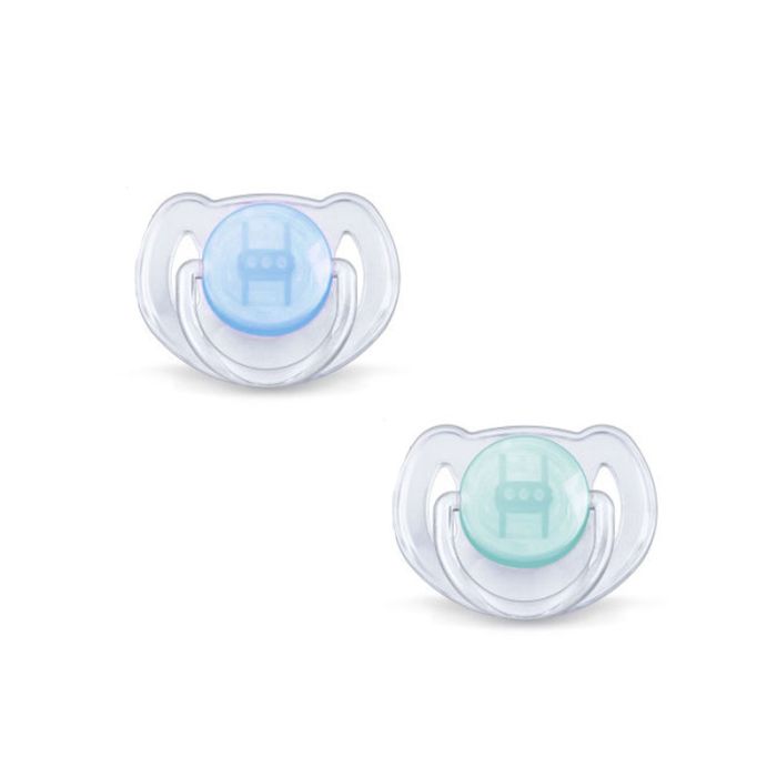 Knupītis AVENT "Translucent" ortodontisks 6-18m zilā-tirkīza krāsā 2gab.