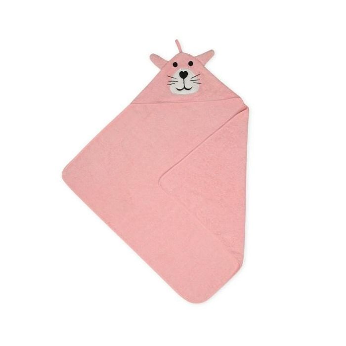 Dvielis ar kapuci  "Jimmy" 80x80 cm rozā