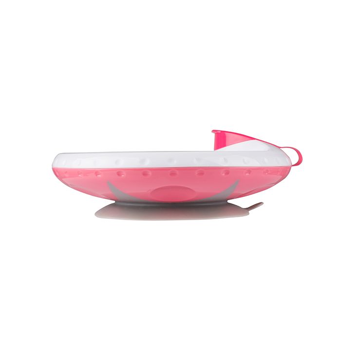 Babyono siltumu uzturošs šķivis ar līpošu apakšu, rozā