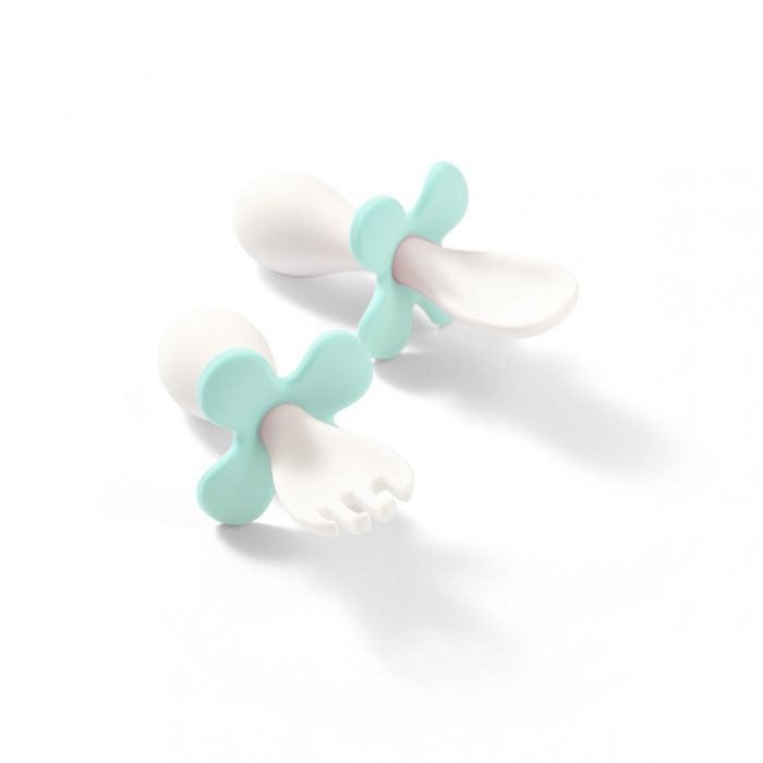 Babyono trauku piederumu komplekts karote un dakša, piparmētra