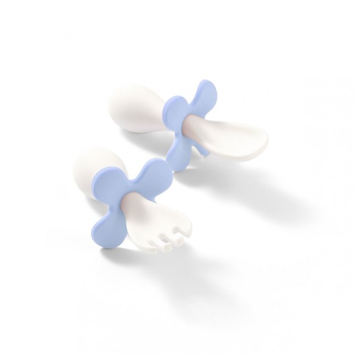 Babyono trauku piederumu komplekts karote un dakša, zils