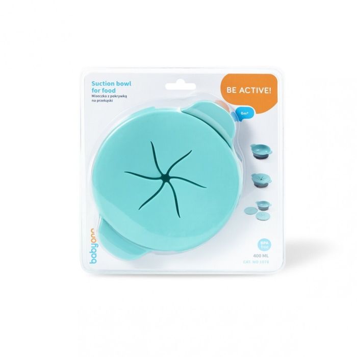 Šķīvis ar lipīgu dibenu un vāku,  zils