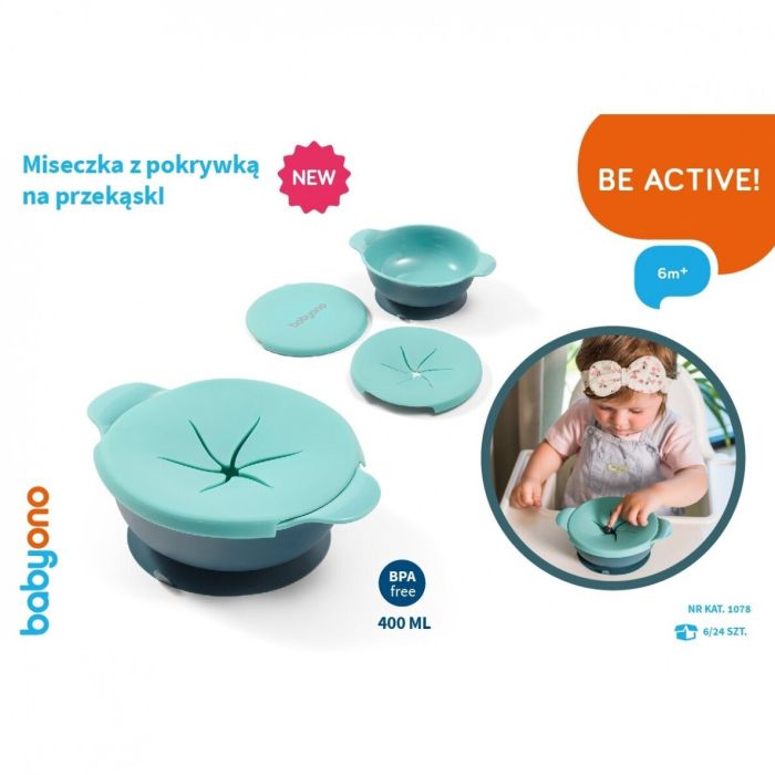 Šķīvis ar lipīgu dibenu un vāku,  zils