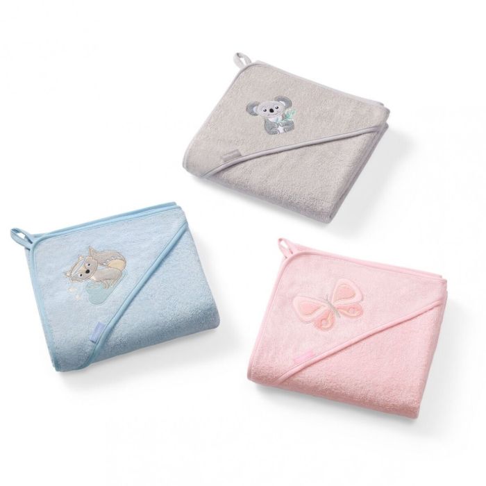 Bambusa dvielis ar kapuci Babyono 100x100cm "Koala" pelēks