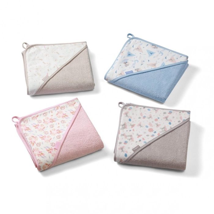 Frotē dvielis mazulim "Floral" 100x100 cm  rozā