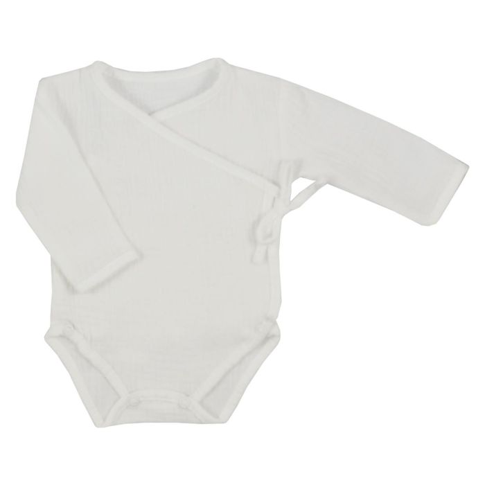 Bodijs ar garām piedurknēm no muslīna kokvilnas "Silky" ecru