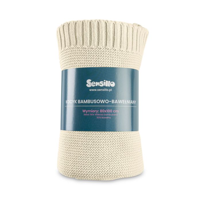 Adīts bambusa viskoze - kokvilnas pleds "Bamboo" 100x80 cm banana