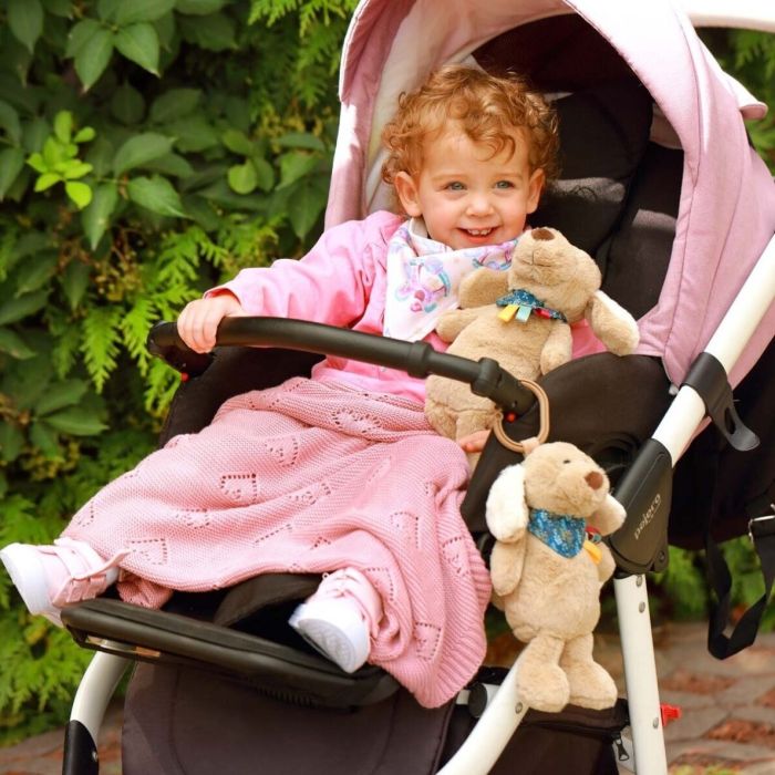 Adīts bambusa sega Babyono  "Love U" 100x75 cm rozā