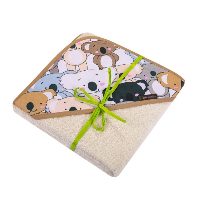 Bambukinis rankšluostis kūdikiui "Baby bamboo" su gobtuvu 100x100 cm 