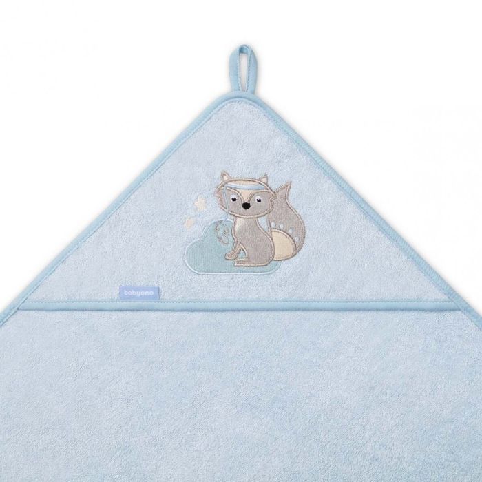 Bambusa dvielis ar kapuci Babyono 100x100cm "Foxy" zils