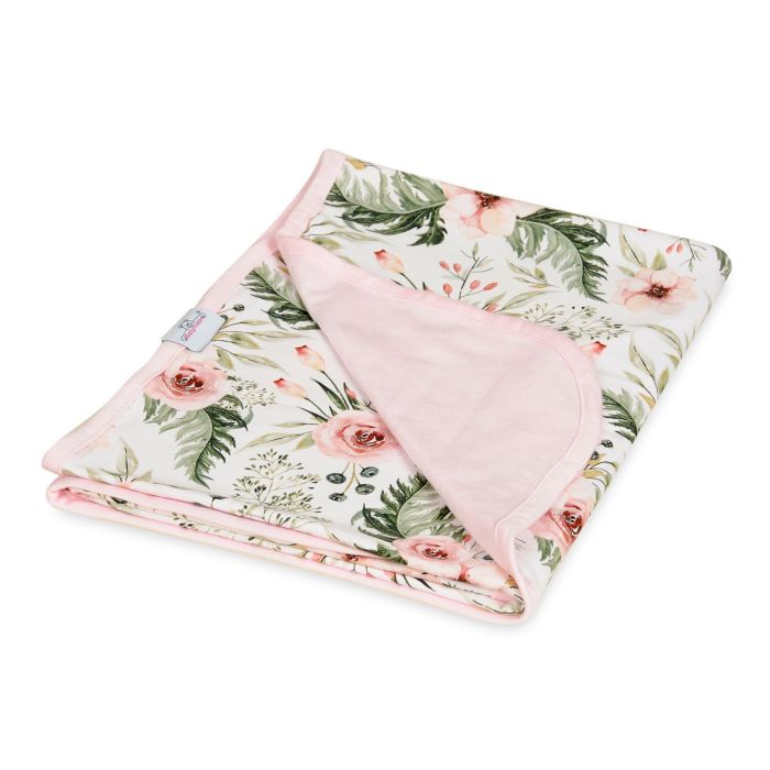 Bambusa Divpusējs pleds "Flowers" 100x75cm  