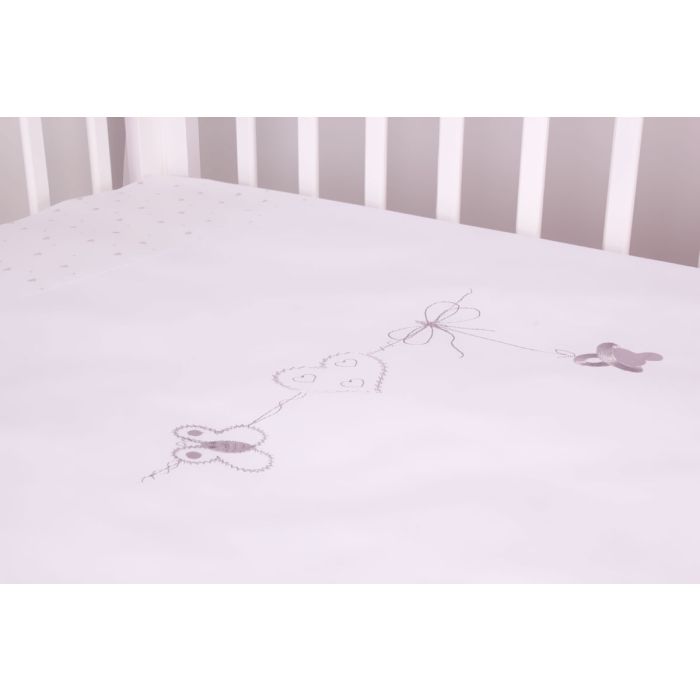 Pārvalku komplekts 135x100 "Balta Sirsniņa" baltas krāsas