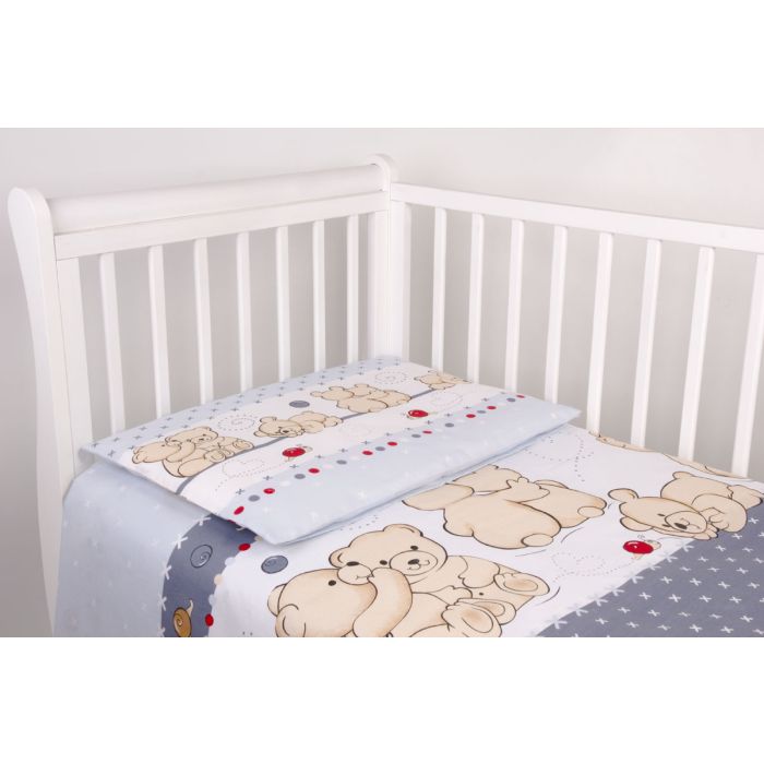 Pārvalku komplekts 135x100 "Lācīši", pelēks