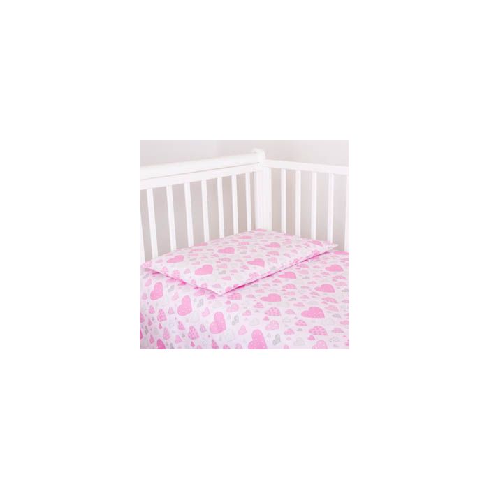 Pārvalku komplekts 135x100 "Sirsniņas" rozā