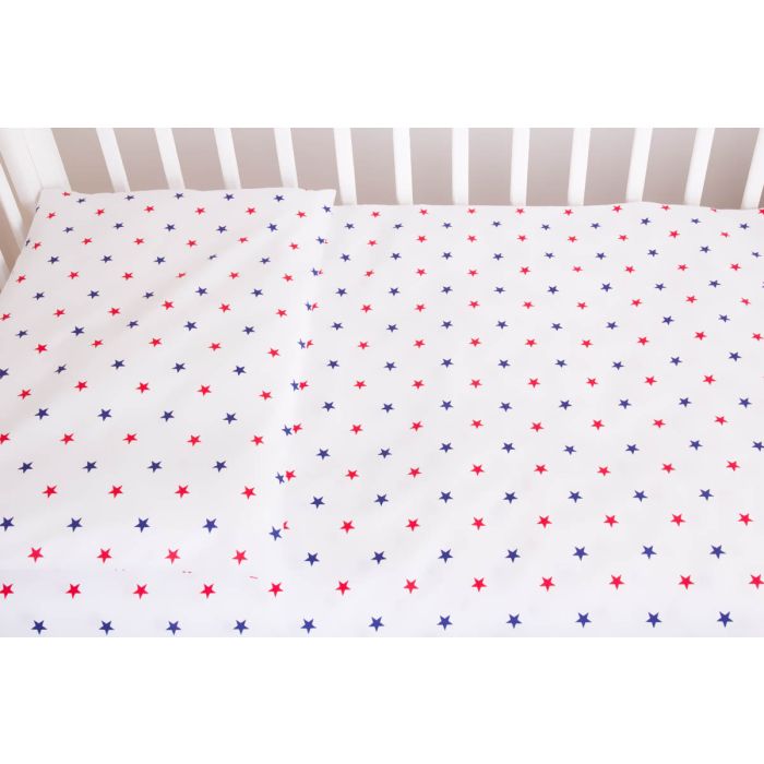 Pārvalku komplekts 135x100 "Zvaigznītes" zils-sarkans