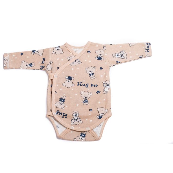 Bodijs ar garām piedurknēm  "Hug me" bēšs