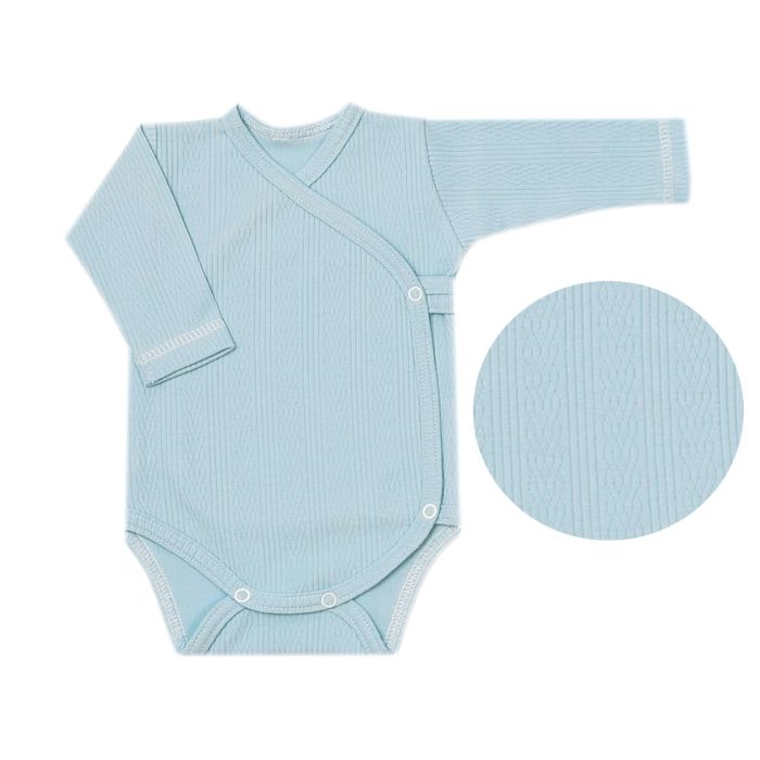 Bodijs ar garām piedurknēm  "Natural Blue" 