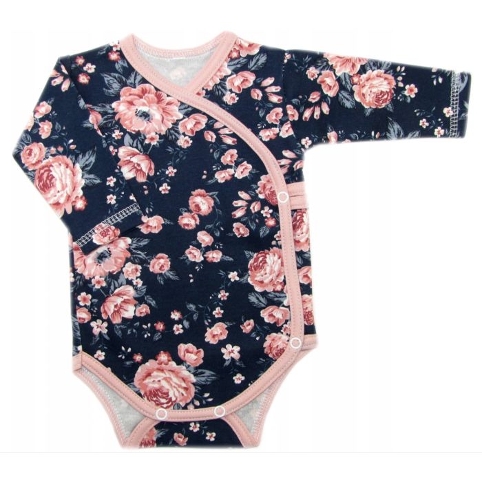 Bodijs ar garām piedurknēm "Navy flora" 