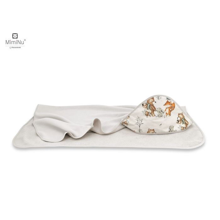 Dvielis ar kapuci "Forest family" 100x100 cm 