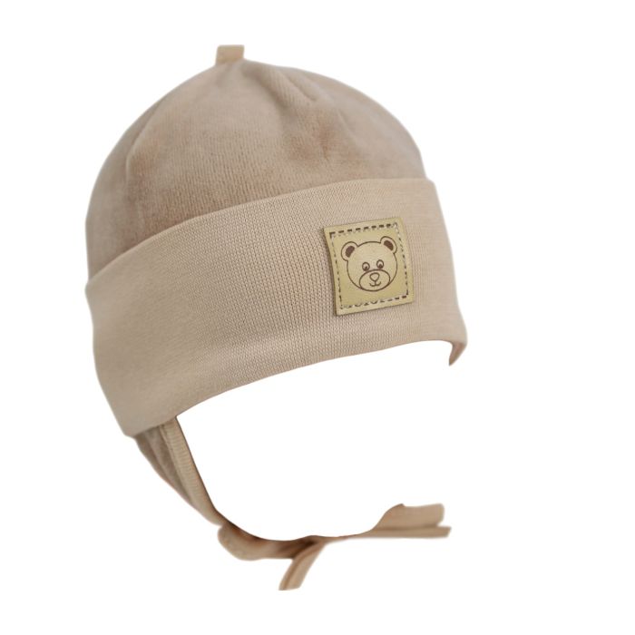 Zīdaiņu cepurīte "Velour" - Beige