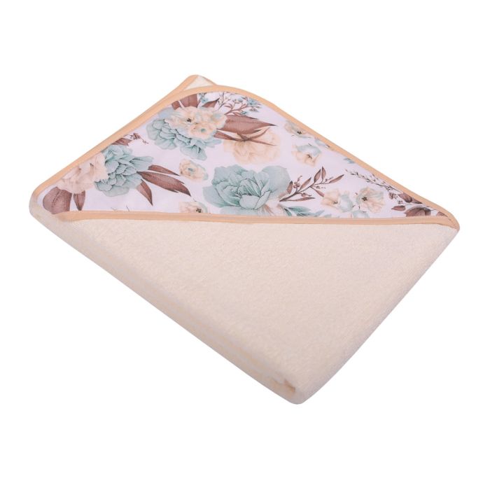 Dvielis ar kapuci  "Retro flowers" 80x80 cm 